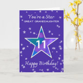 孫素晴らし娘11誕生日スタ輝くー カード (黄色い花)