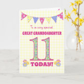 孫素晴らし娘11th誕生日Primrosesカード カード (黄色い花)