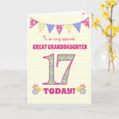 孫素晴らし娘17th誕生日Primrosesカード カード (黄色い花)