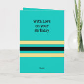 孫素晴らし追加フォトターコイズ誕生日 カード (裏面)