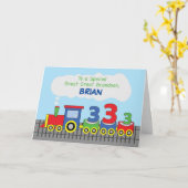 孫素晴らし3素晴らし歳誕生日カラフル列車 カード (黄色い花)