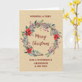 孫素朴と彼の妻メリークリスマス カード (黄色い花)