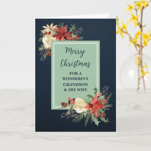 孫素朴と彼の妻メリークリスマス カード (黄色い花)