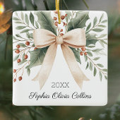 孫素朴の初めてのクリスマス水彩弓 セラミックオーナメント