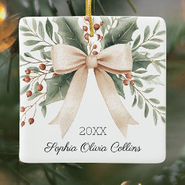 孫素朴の初めてのクリスマス水彩弓 セラミックオーナメント