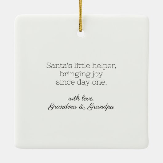 孫素朴の初めてのクリスマス水彩弓 セラミックオーナメント (裏面)