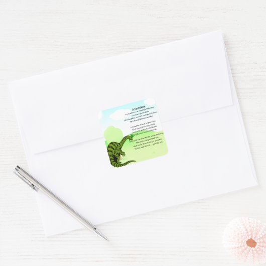 孫詩 – 恐竜 スクエアシール (封筒)