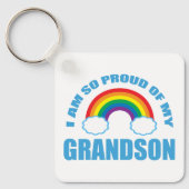 孫誇りを持ったの虹の祖父母の キーホルダー (正面)