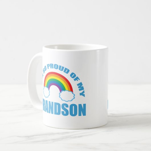 孫誇りを持ったの虹の祖父母の コーヒーマグカップ (正面左)