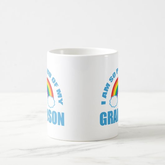 孫誇りを持ったの虹の祖父母の コーヒーマグカップ (中央)