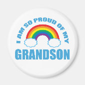 孫誇りを持ったの虹の祖父母の マグネット (正面)