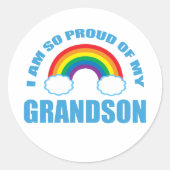 孫誇りを持ったの虹の祖父母の ラウンドシール (正面)
