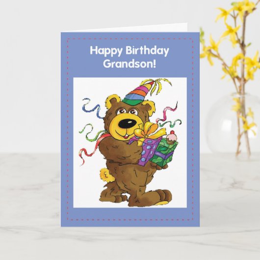 孫誕生日ベア カード (黄色い花)