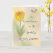 孫誕生日追悼ウォーターカラーフラワー カード (黄色い花)