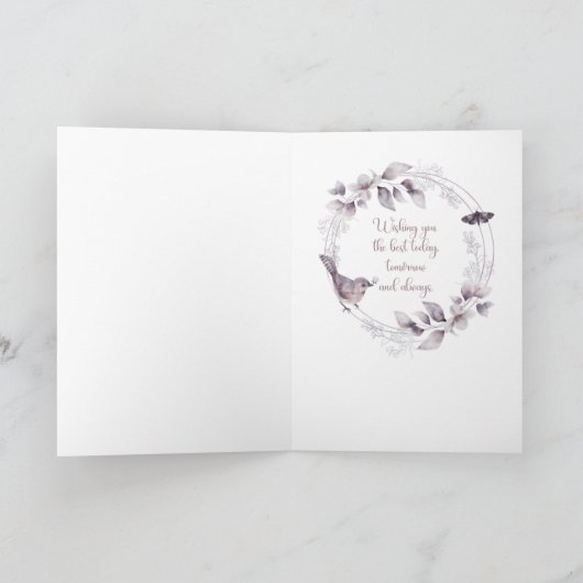 孫誕生日鳥蝶 カード (内部)