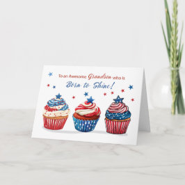 孫誕生日7月4日の自由の愛国心 カード