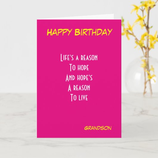 孫誕生日 カード (黄色い花)