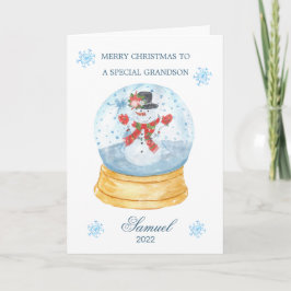 孫雪グローブ雪だるまクリスマス シーズンカード