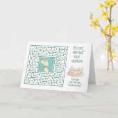 孫驚素晴らしくべき誕生日パズル迷路ドッグ カード (黄色い花)