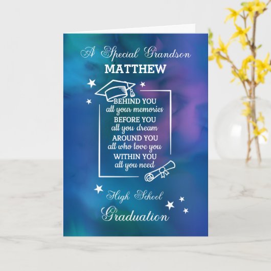 孫高校卒業引用文 カード (黄色い花)