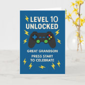 孫10素晴らし番目の誕生日ゲームコントローラーの年齢 カード (黄色い花)