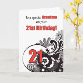 孫21歳の誕生日の宗教旋回 カード (黄色い花)