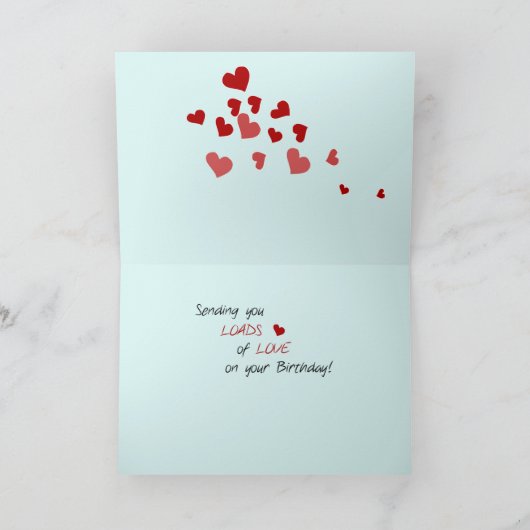 孫32番目の誕生日車の負荷のハート カード (内部)