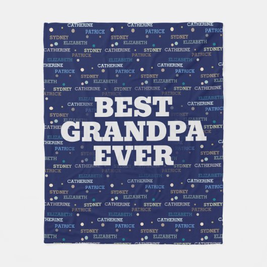 孫3-4名おじいちゃんギフト フリースブランケット (正面)
