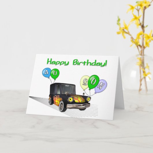 孫40歳の誕生日 カード (黄色い花)