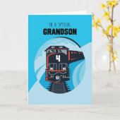 孫4thバースデートレインリトルボーイブルー カード (黄色い花)