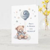 孫6ヶ月誕生日ソフトテディベア&ボール カード (黄色い花)