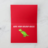 孫:クリスマスのためにサンタハットのTレックス! シーズンカード (内部)