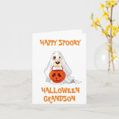 **孫**ハッピーハロウィン不気味ー カード (黄色い花)