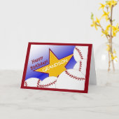 孫 – ハッピーバースデー野球の愛する孫 カード (黄色い花)