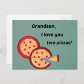 孫-ピザユーモアのためのバレンタイン シーズンポストカード (正面/裏面)
