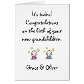 孫、双子おめでとう。 (正面)