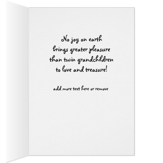 孫、双子おめでとう。 (内側 (右))