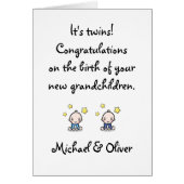 孫、双子の男の子おめでとう。 (正面)