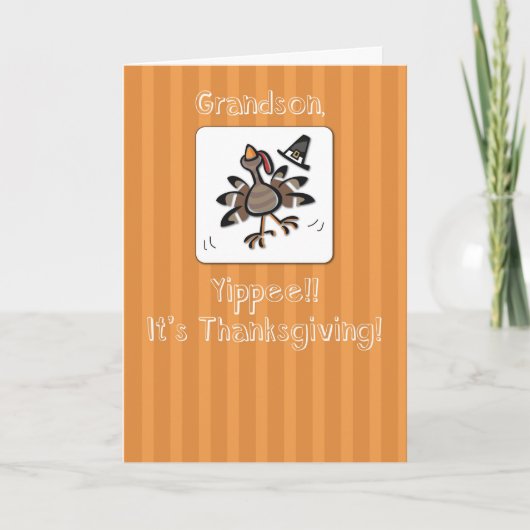 孫、感謝祭トルコ、宗教 シーズンカード (正面)