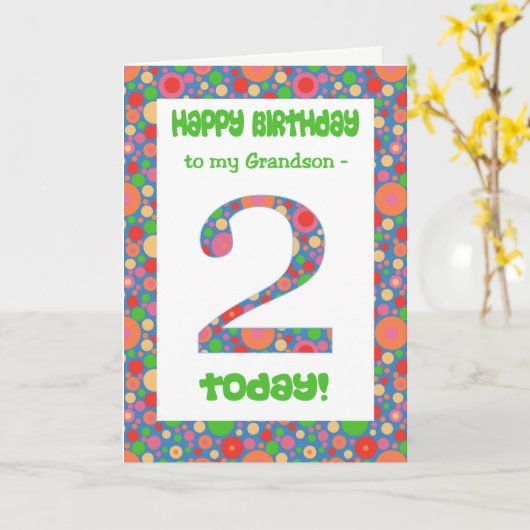 孫、明るく泡立ちのための2番目の誕生日カード カード (黄色い花)