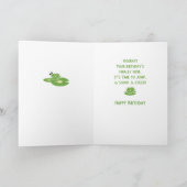 孫、誕生日のカエル、名前をカスタムする カード (内部)