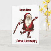 **孫**踊りサンタあなたのためだけに カード (黄色い花)