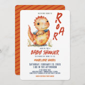 孵化が早く轟音の恐竜の卵ベビー 招待状 (正面/裏面)