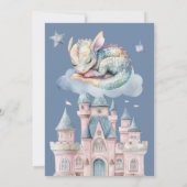 孵化すぐに可愛い小さなドラゴン赤ちゃんシャワー 招待状 (裏面)