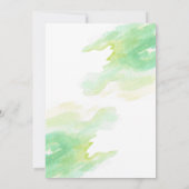 孵化すぐに水色の緑のベビー恐竜 招待状 (裏面)