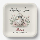 孵化すぐに素朴ベビーシック赤ちゃんシャワー ペーパープレート (正面)