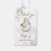 孵化すぐに鳥の春赤ちゃんシャワーの好意 ギフトタグ (正面)