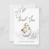 孵化すぐに鳥の春赤ちゃんシャワー サンキューカード (正面)