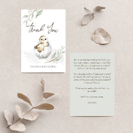 孵化すぐに鳥の春赤ちゃんシャワー サンキューカード
