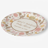 孵化すぐに鶏の女の子の赤ちゃんシャワー ペーパープレート (アングル)